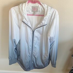 Isaac Mizrahi White and Gray Gradient Utility Jacket